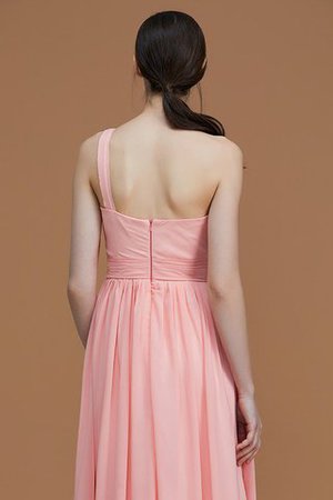 Robe demoiselle d'honneur naturel avec zip de princesse ruché manche nulle - Photo 7