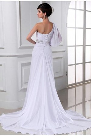 Robe de mariée avec perle manche nulle en chiffon a-ligne de princesse - Photo 2