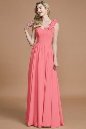 Abito da Damigella Monospalla Senza Maniche in Chiffon A-Line Principessa - Foto 34