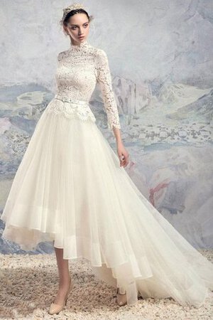 Abito da Sposa a riva in Tulle Semplice Lupetto moda alta bassa - Foto 1