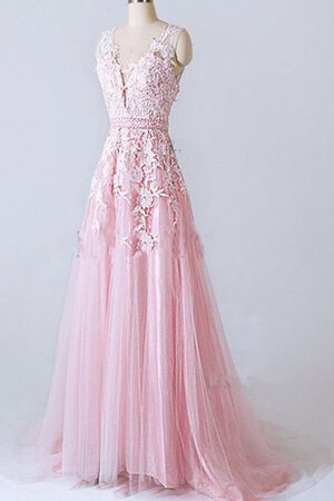 Robe de bal luxueux romantique textile en tulle a-ligne decoration en fleur - Photo 3