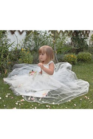 Robe de cortège enfant naturel plissé avec nœud de mode de bal en tulle - Photo 4