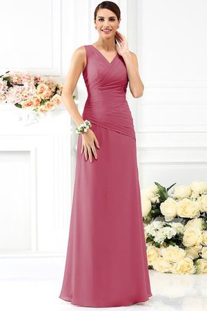 Empire Taille Enganliegendes Ärmelloses Brautjungfernkleid mit Drapierung aus Chiffon - Bild 28