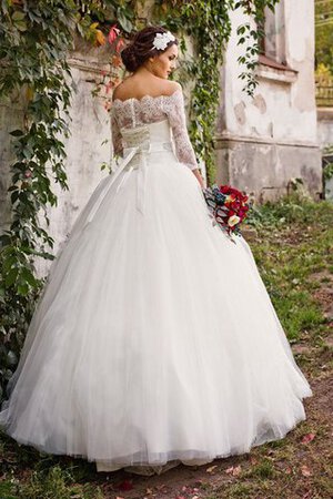 Elegante Vestido de Novia de Corte Evasé de Escote con abertura de Abalorio - Foto 3