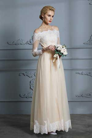 Abito da sposa in tulle con piega carina sogno a-line fuori dalla spalla - Foto 3