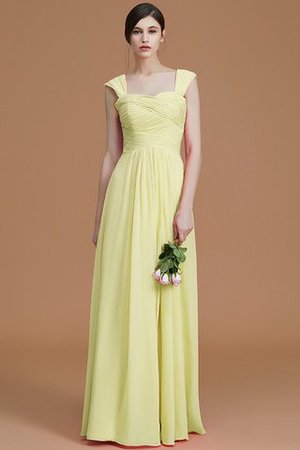 Robe demoiselle d'honneur naturel avec sans manches en chiffon a-ligne ruché - Photo 14