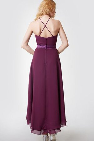 Robe demoiselle d'honneur manche nulle ceinture en étoffe ligne a avec zip avec chiffon - Photo 4