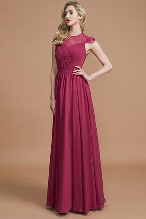 Robe demoiselle d'honneur naturel avec chiffon ligne a de princesse jusqu'au sol - Photo 4