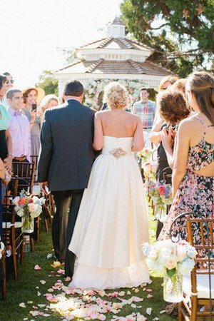 Abito da Sposa alta bassa a riva in Pizzo con Increspato Senza Maniche Cerniera - Foto 5