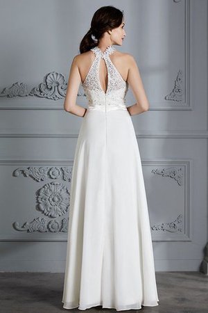 Abito da Sposa A Terra Senza Maniche Principessa in Chiffon Naturale - Foto 2