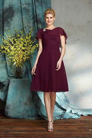 Reißverschluss Normale Taille Halbe Ärmeln Knielanges Mini Brautmutterkleid - Bild 4