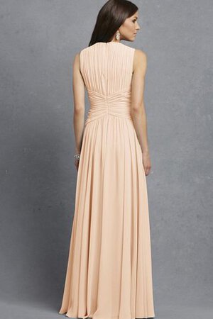 Robe demoiselle d'honneur de col en v entrecroisé avec chiffon a-ligne ruché - Photo 11