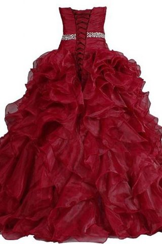 Organza natürliche Taile Tüll Spitze bodenlanges Quinceanera Kleid mit Bordüre - Bild 2