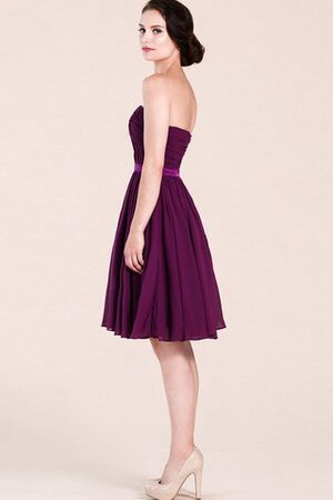 Robe fête de la rentrée ruché ligne a de bustier de col entaillé en chiffon - Photo 3