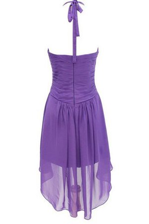 Robe demoiselle d'honneur ruché en chiffon ligne a de col entaillé avec zip - Photo 9