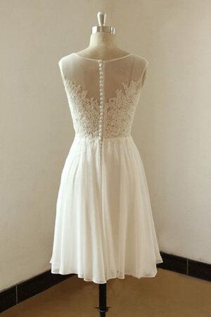 Chiffon einfaches knielanges Brautkleid mit gekappten Ärmeln mit Bordüre - Bild 2