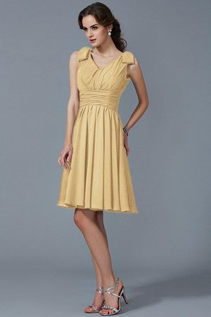 Robe demoiselle d'honneur bref naturel bandouliere spaghetti en chiffon a-ligne - Photo 29