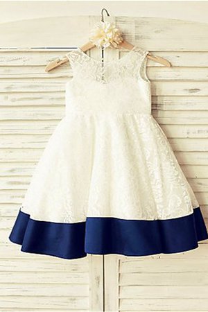 Robe de cortège enfant naturel manche nulle col u profond fermeutre eclair a-ligne - Photo 2