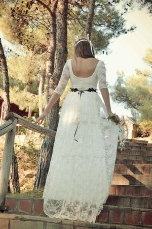 Abito da Sposa Quadrato con Fusciacca Semplice Tondo Spazzola Treno in pizzo - Foto 5