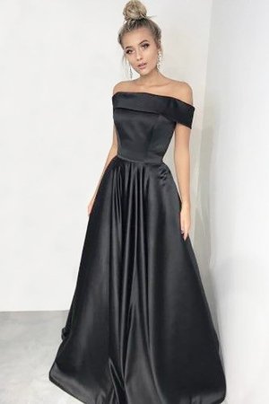 Attraktiv Satin Prinzessin Schulterfreier Ausschnitt Abendkleid ohne Ärmeln - Bild 3