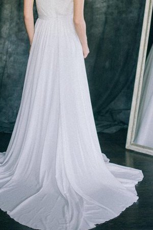 A-Linie Chiffon Reißverschluss Spitze Ärmelloses bescheidenes Brautkleid - Bild 4