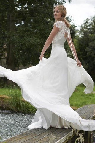 Abito da Sposa in Pizzo A Terra Tubino Naturale Semplice Lungo - Foto 2