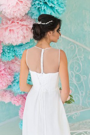 Robe de mariée avec perle longueur au ras du sol de tour de ceinture empire manche nulle - Photo 3