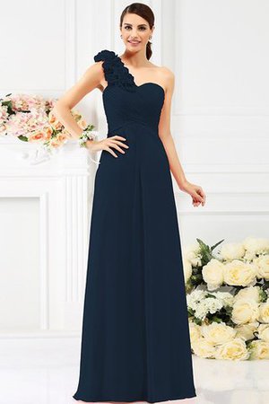 Robe demoiselle d'honneur avec sans manches en chiffon avec zip ligne a jusqu'au sol - Photo 11