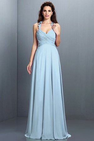 Normale Taille Nackenband Chiffon Sittsames Brautjungfernkleid mit Reißverschluss - Bild 16