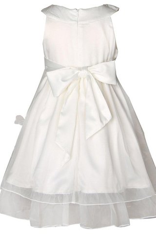 Robe de cortège enfant avec nœud avec manche épeules enveloppants appliques a-ligne - Photo 2