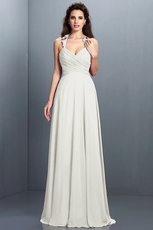 Normale Taille Nackenband Chiffon Sittsames Brautjungfernkleid mit Reißverschluss - Bild 17