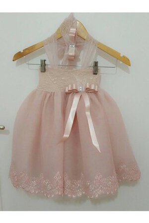 Abito da Cerimonia Bambini Alla Caviglia in pizzo Anello con Fiocco con Piega Ball Gown - Foto 1