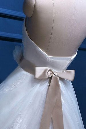 Robe de mariée naturel ceinture en étoffe de col en cœur textile en tulle avec ruban - Photo 5