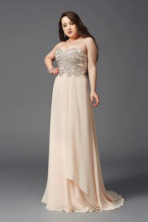 Robe de bal sexy en grandes tailles avec chiffon de traîne courte a-ligne - Photo 4