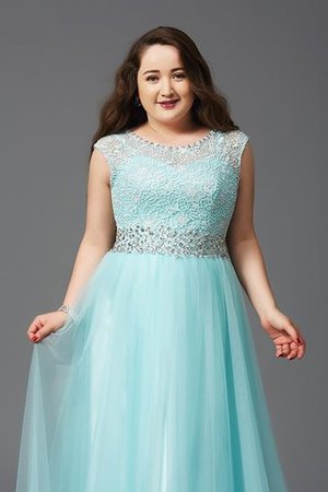 Reißverschluss A Linie Elastischer Gewebter Satin Prinzessin Ballkleid ohne Ärmeln - Bild 6