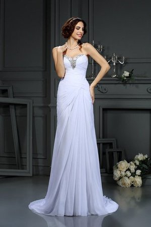 Robe de mariée luxueux naturel de col en cœur avec sans manches de traîne courte - Photo 1