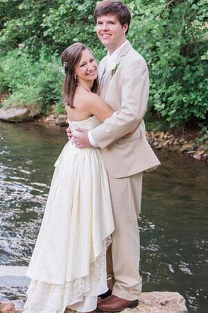 Moderno Vestido de Novia de Corte-A en Gasa de Playa de Escote Corazón - Foto 1