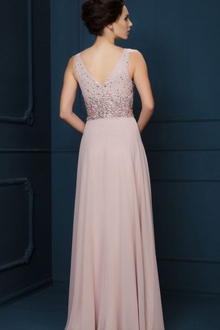 Robe de bal simple brillant avec perle avec sans manches en chiffon - Photo 2