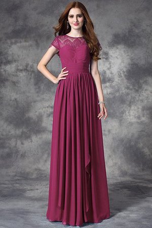 Ärmelloses Chiffon Normale Taille Anständiges Brautjungfernkleid mit Bordüre - Bild 5