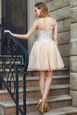 Robe de bal manche nulle avec perle avec zip de princesse de dos nu - Photo 2