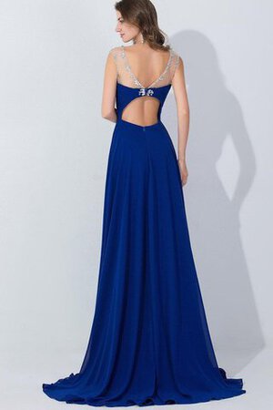 Bateau kurze Ärmeln A-Linie Chiffon Abendkleid mit Schlüsselloch Rücken mit Empire Taille - Bild 2