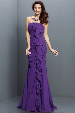 Robe demoiselle d'honneur plissage longue avec zip en chiffon de bustier - Photo 24