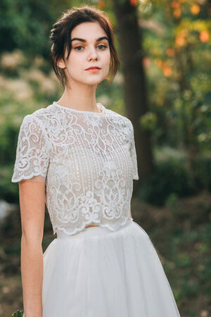 Robe de mariée arrivée au cheville col ras du cou unique vintage romantique - Photo 6