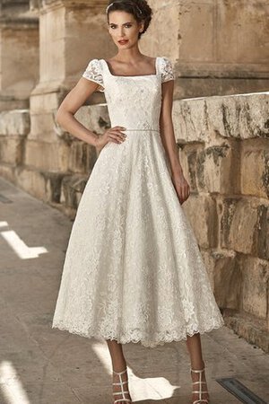 Robe de mariée nature chic encolure en carré appliques avec perle - Photo 1