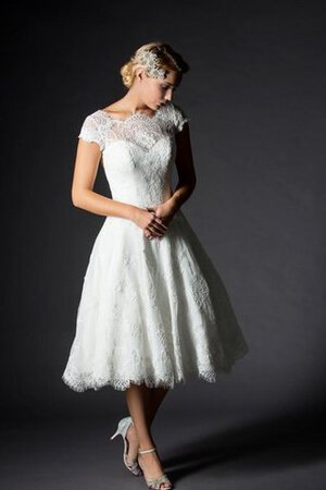 Robe de mariée plissé delicat moderne appliques au niveau de cou - Photo 1