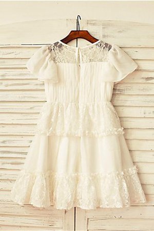 Robe de cortège enfant naturel ligne a avec chiffon de princesse avec fleurs - Photo 3