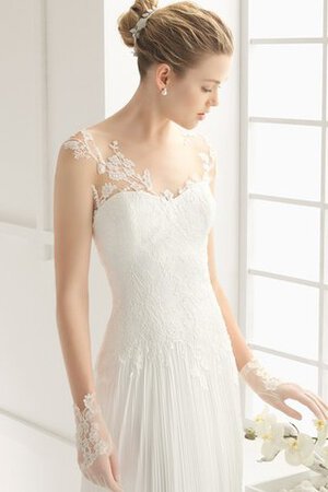 Robe de mariée grandiose romantique de traîne courte avec gaze de fourreau - Photo 3