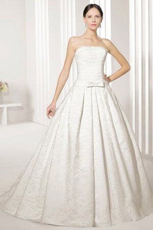 Robe de mariée plissé humble cordon de traîne moyenne manche nulle - Photo 1