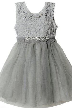 Robe de cortège enfant naturel en tulle avec nœud encolure ronde ligne a - Photo 1