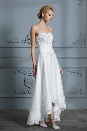 Robe de mariée avec bouton charmant a-ligne col en forme de cœur moderne - Photo 4